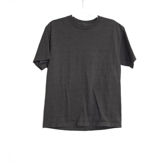 Charcoal Gray Crewneck Short Sleeve T-Shirt S Unisex Cotton Blend M - Picture 1 of 10